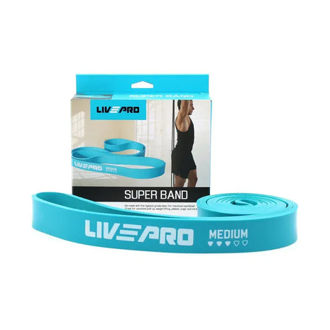 Livepro Super Band Large Latex Loop Resistance Band 35-85lbs - Blue 32mm - LP8410