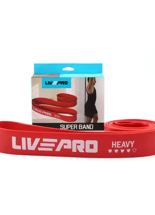 Livepro Super Band Large Latex Loop Resistance Band 50-125lbs - Red 42mm - LP8410