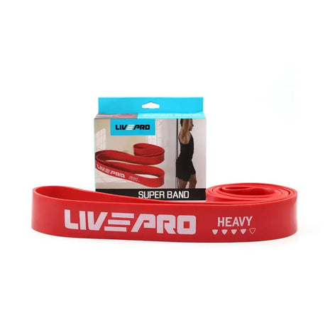 Livepro Super Band Large Latex Loop Resistance Band 50-125lbs - Red 42mm - LP8410