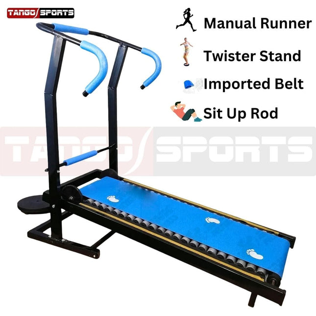 Foldable Manual Treadmill Running Machine for Home Gym | Easy Assembly | 17 Rollers