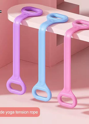 Multifunctional Elastic Resistance Band with 2 Handles ZSJ931 | Yoga, Pilates & Home Fitness Stretch Band