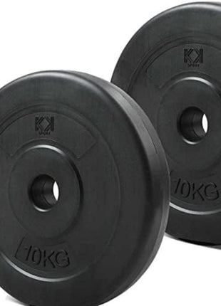 3ft & Small Dumbell Rods, 20kg Plates,10mm Mat, Disc and Trimmer Double Spring - (Pack of 7)