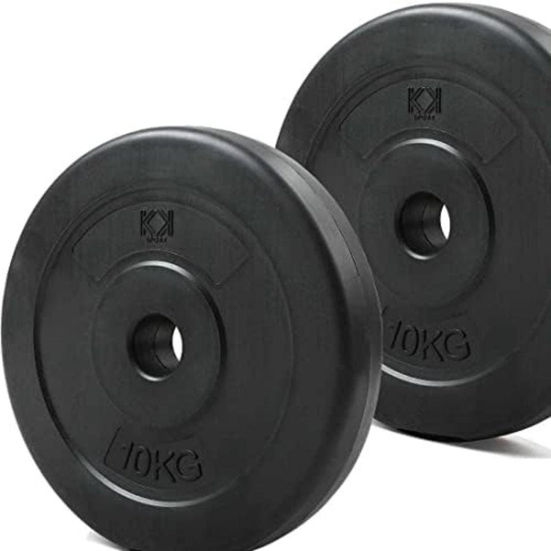 3ft & Small Dumbell Rods, 20kg Plates,10mm Mat, Disc and Trimmer Double Spring - (Pack of 7)