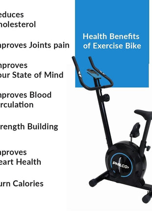 Philco Training Bike Magnetic Exercise Bike with 8 Levels Resistance