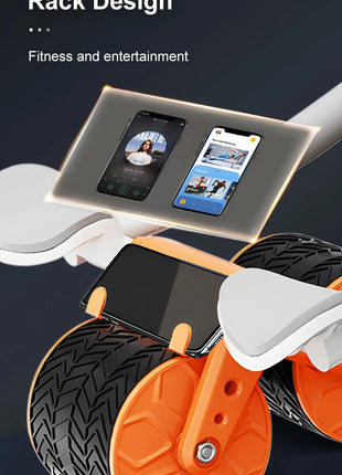 Abdominal Wheel Roller With Elbow Support - Automatic Rebound