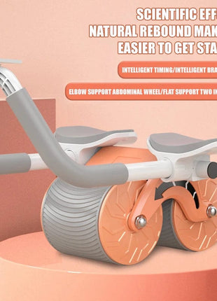 Abdominal Wheel Roller With Elbow Support - Automatic Rebound