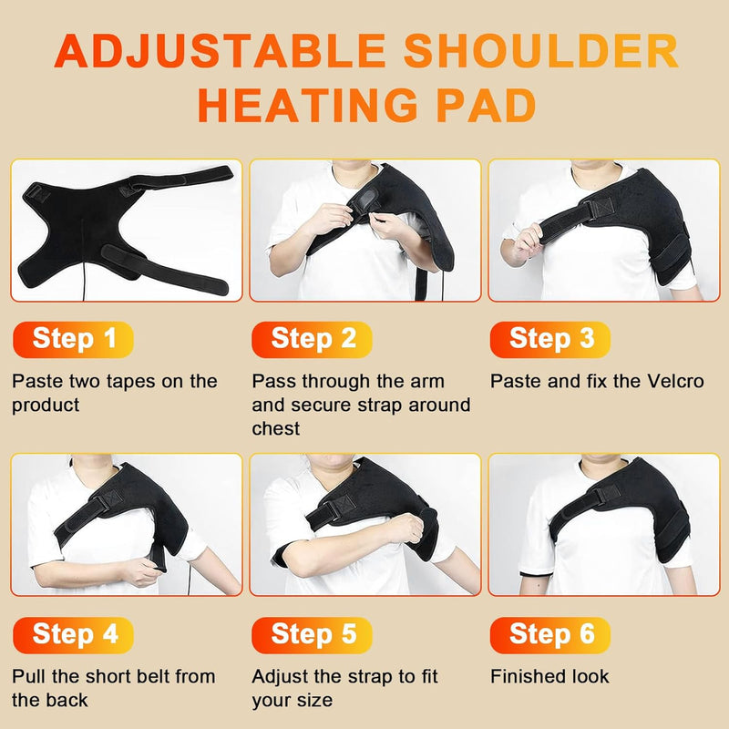 Adjustable Shoulder Heating Pads with Extension Belt for Rotator Cuff USB Cable