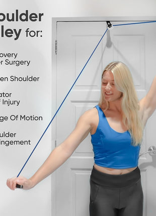 Pulley with Rope and Door Strap, Easy to Use Exercise Equipment - Shoulder Pulley
