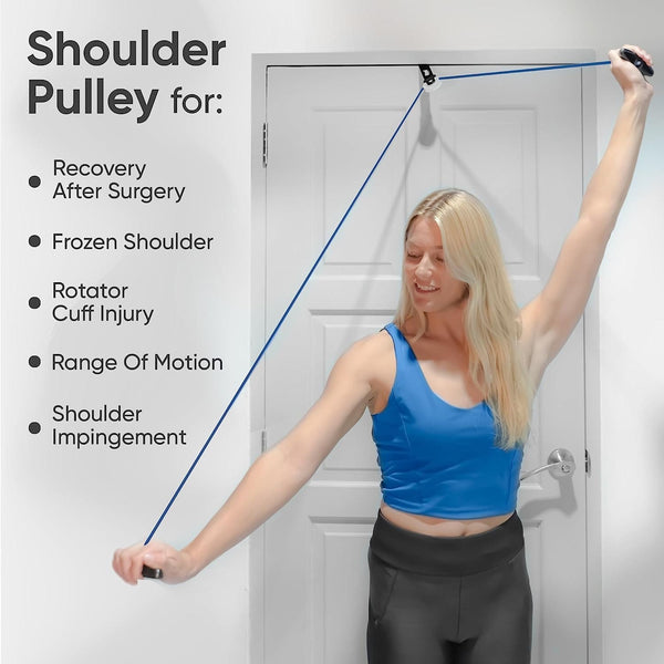 Pulley with Rope and Door Strap, Easy to Use Exercise Equipment - Shoulder Pulley