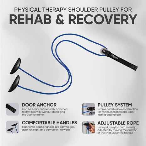 Pulley with Rope and Door Strap, Easy to Use Exercise Equipment - Shoulder Pulley