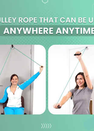 Pulley with Rope and Door Strap, Easy to Use Exercise Equipment - Shoulder Pulley
