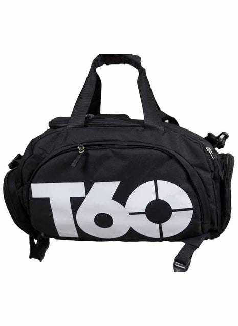 T60 Backpack 2 in 1 with Shoe Compartment - Black