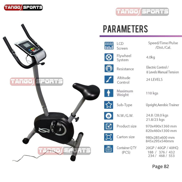 Tecnofit Physio 51 app Electric Magnetic Exercise Bike with 8 Levels Resistance