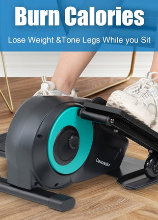 Under Desk Elliptical Bike Pedal Exerciser Portable Seated Elliptical Machine W/Adjustable Workout Levels - Adult to Seniors