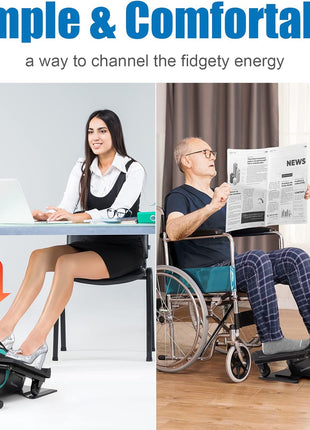 Under Desk Elliptical Bike Pedal Exerciser Portable Seated Elliptical Machine W/Adjustable Workout Levels - Adult to Seniors