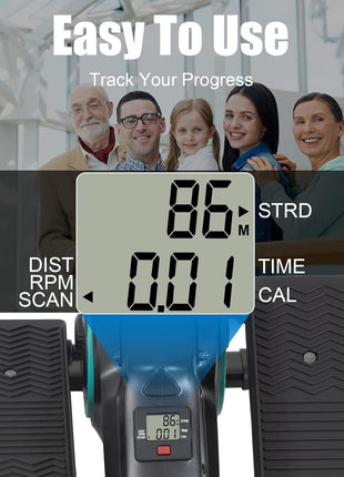 Under Desk Elliptical Bike Pedal Exerciser Portable Seated Elliptical Machine W/Adjustable Workout Levels - Adult to Seniors