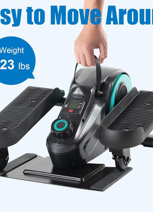 Under Desk Elliptical Bike Pedal Exerciser Portable Seated Elliptical Machine W/Adjustable Workout Levels - Adult to Seniors