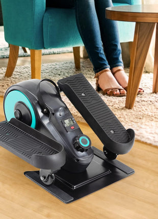 Under Desk Elliptical Bike Pedal Exerciser Portable Seated Elliptical Machine W/Adjustable Workout Levels - Adult to Seniors