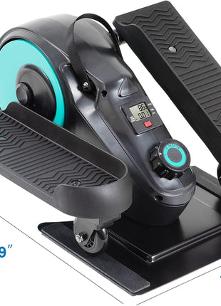 Under Desk Elliptical Bike Pedal Exerciser Portable Seated Elliptical Machine W/Adjustable Workout Levels - Adult to Seniors