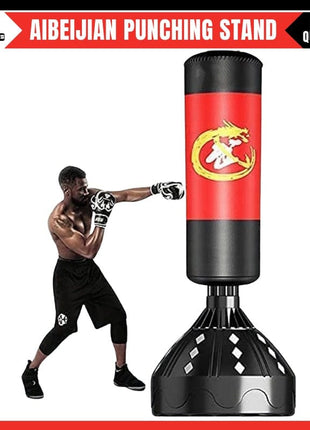 Aibeijian Freestanding Punching Bag Stand 5 Feet | Heavy Duty Boxing Training | Strong Suction Base | PU Kickboxing Bag | Home Gym Stress Relief | Tango Sports & Fitness