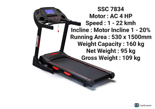 Maximum Fitness Treadmill 160 KG SSC 7834 - Black