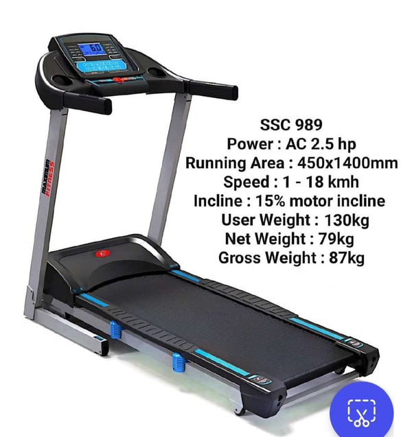 Maximum Fitness Treadmill 130 KG SSC 989 - AC Motor