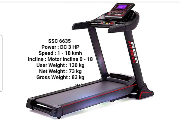 Maximum Fitness Treadmill 130 KG SSC 6635 - Black