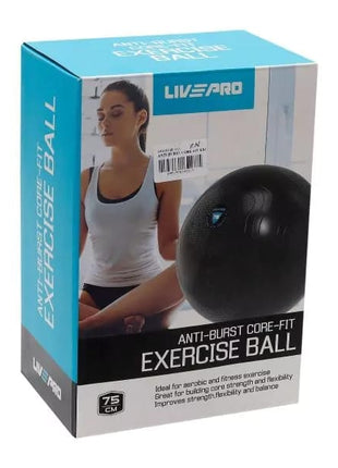 Livepro Gym Ball 75cm Anti Burst - Black LP8201