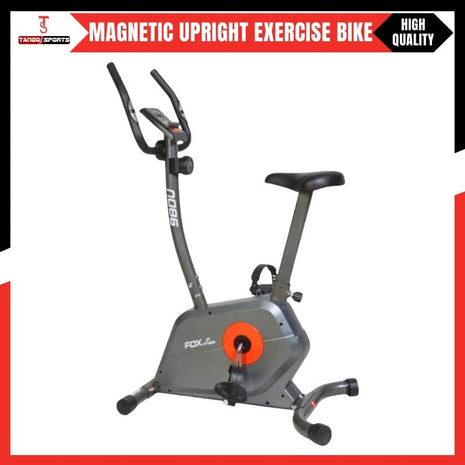 Chasall Magnetic Upright Exercise Bike | 8 Level Resistance | LCD Monitor Calories Distance Pulse | Adjustable Seat | Home Cardio Fitness Cycle | Heavy Duty | Tango Sports & Fitness