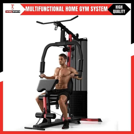 Multifunctional Home Gym System 45 kg Weight Stack | All in One Workout Station | Chest Press Row Fly Leg Extension | 12 Pulley Machine | Heavy Duty Home Gym | Tango Sports & Fitness