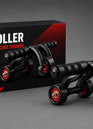 Ab Wheel Roller 3 Wheels - Black