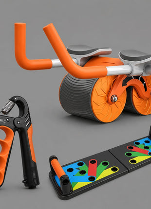 Pack of 3 - Automatic Ab Wheel Roller, Pushup board & Hand Grip 5-100kg