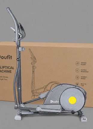Doufit Elliptical Machine for Home Use, Adjustable Magnetic Elliptical Cross Trainer with LCD Monitor and Pulse Sensors