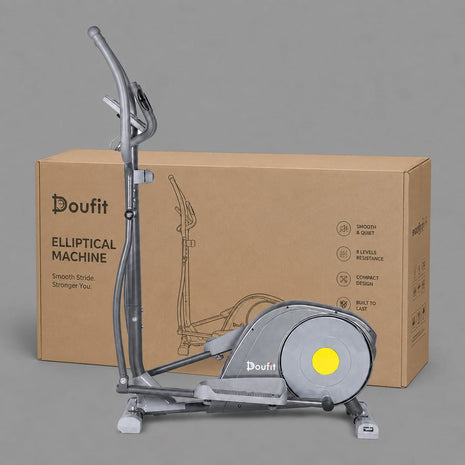 Doufit Elliptical Machine for Home Use, Adjustable Magnetic Elliptical Cross Trainer with LCD Monitor and Pulse Sensors