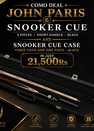 JOHN PARIS™ 3 Piece Snooker Cue Set Short Handle Black Cue + Premium Cue Case Professional Quality | Stylish Finish | Durable Build