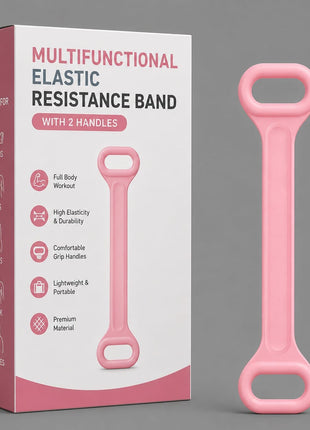 Multifunctional Elastic Resistance Band with 2 Handles ZSJ931 | Yoga, Pilates & Home Fitness Stretch Band