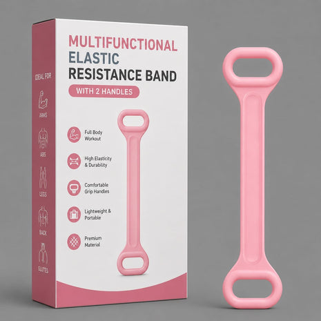Multifunctional Elastic Resistance Band with 2 Handles ZSJ931 | Yoga, Pilates & Home Fitness Stretch Band