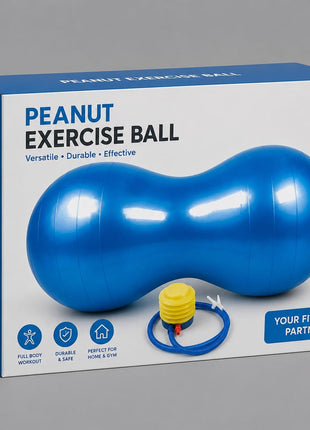 Peanut Exercise Ball with Foot Pump | Anti-Burst Stability Ball for Yoga, Pilates, Balance & Core Training
