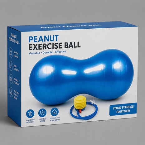 Peanut Exercise Ball with Foot Pump | Anti-Burst Stability Ball for Yoga, Pilates, Balance & Core Training