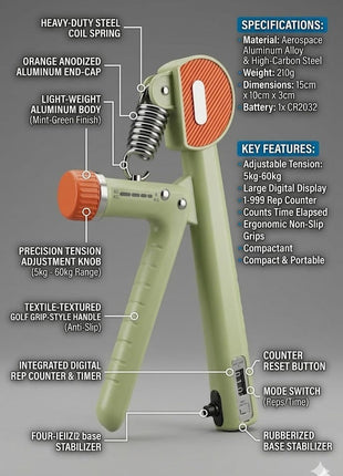 Adjustable Hand Grip Strengthner Kit- 5KG to 60KG