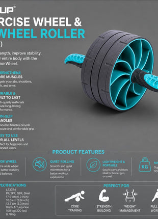LiveUp | Exercise Wheel & Ab Wheel Roller (LS3384)