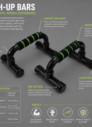 Pushup Stands Plastic For Exercise - Black