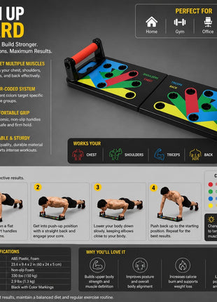 Pushup board , Multipurpose Exercise Board - Black
