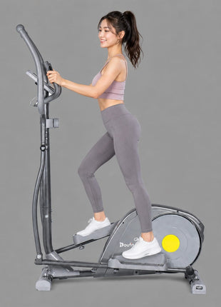 Doufit Elliptical Machine for Home Use, Adjustable Magnetic Elliptical Cross Trainer with LCD Monitor and Pulse Sensors