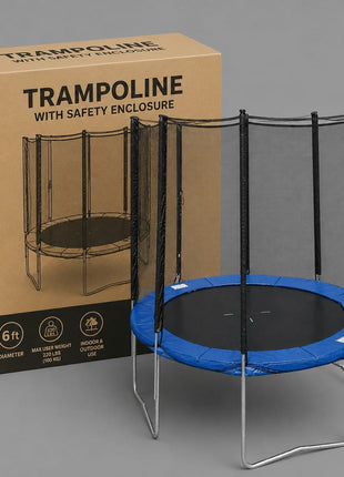 6 Feet Trampoline Round With Safety Net