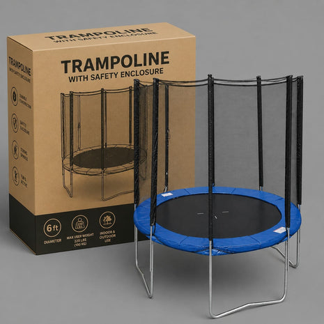 6 Feet Trampoline Round With Safety Net