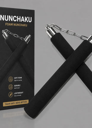 Foam Padded Nunchaku Training Stick with Chain – Martial Arts Practice Nunchucks