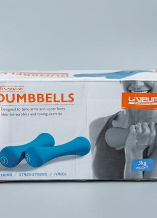 Liveup Dumbbells Vinyl Coated  Bone Shape Neoprene 3kg x 2