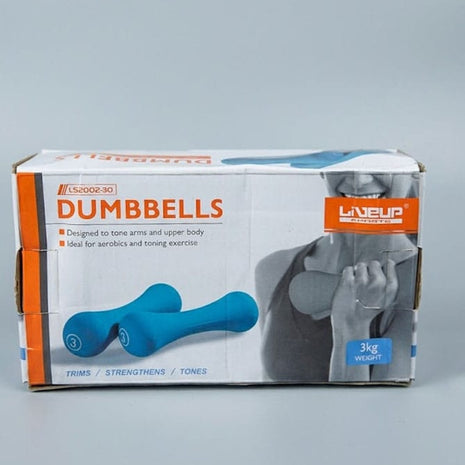 Liveup Dumbbells Vinyl Coated  Bone Shape Neoprene 3kg x 2