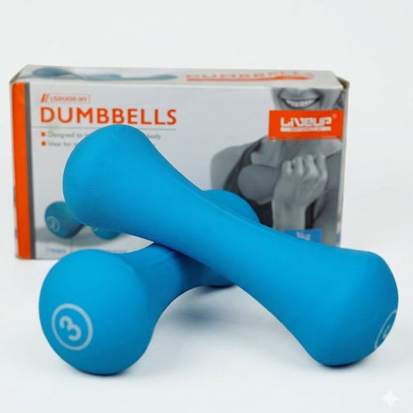 Liveup Dumbbells Vinyl Coated  Bone Shape Neoprene 3kg x 2